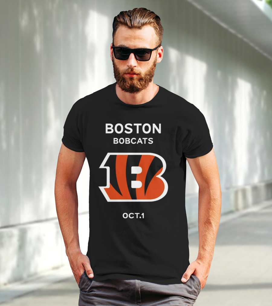 Boston Bobcats B Logo Oct 1 Tiger Stripes T-Shirt