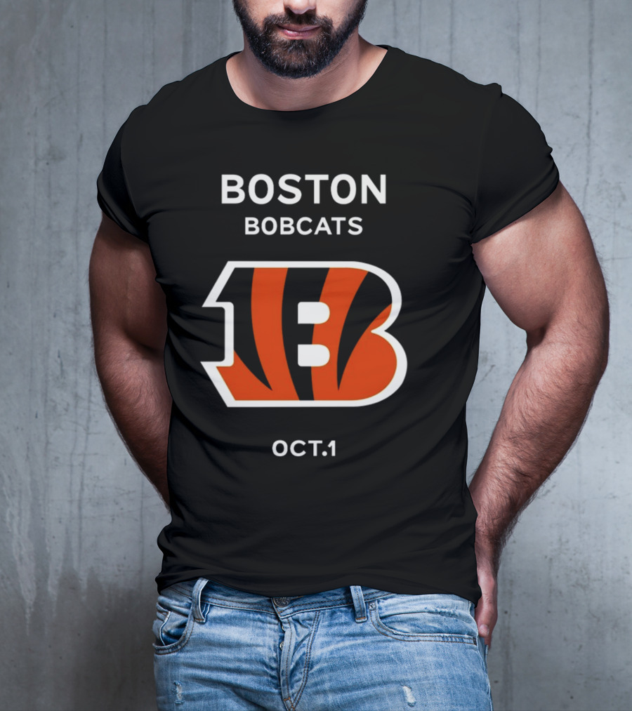 Boston Bobcats B Logo Oct 1 Tiger Stripes T-Shirt