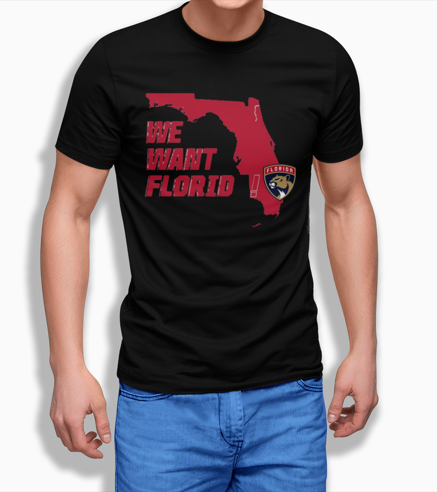 We Want Florida Panthers Map T-Shirt
