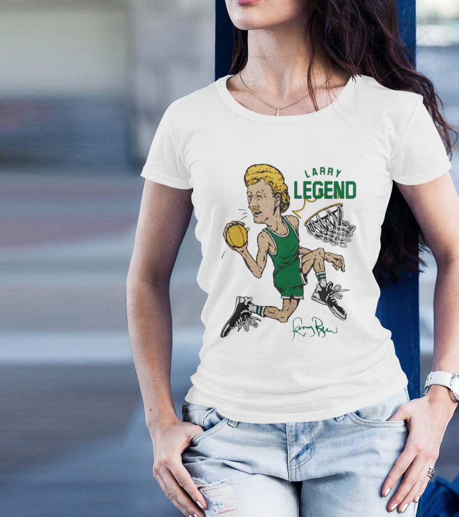 Larry Legend Layup Basketball Icon With Signature T-Shirt