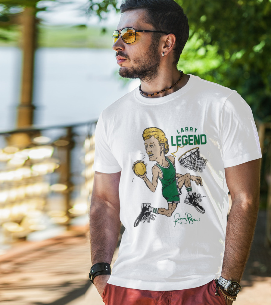 Larry Legend Layup Basketball Icon With Signature T-Shirt