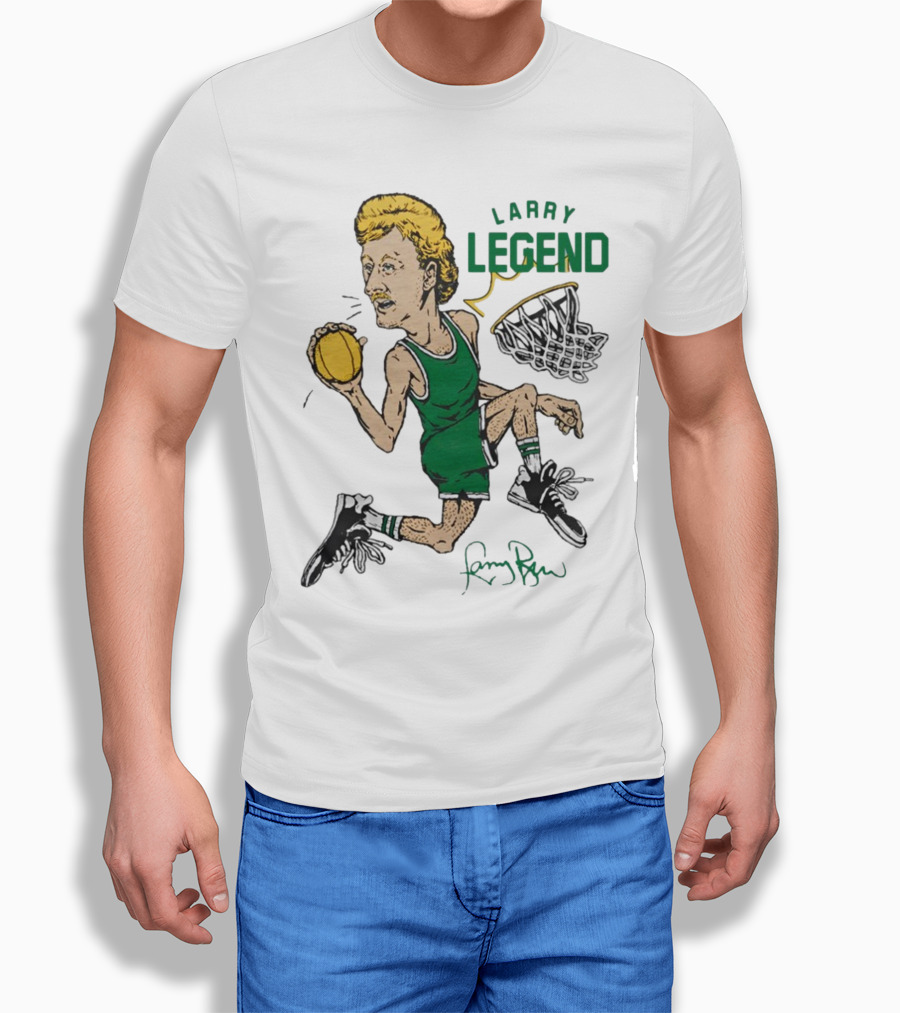 Larry Legend Layup Basketball Icon With Signature T-Shirt