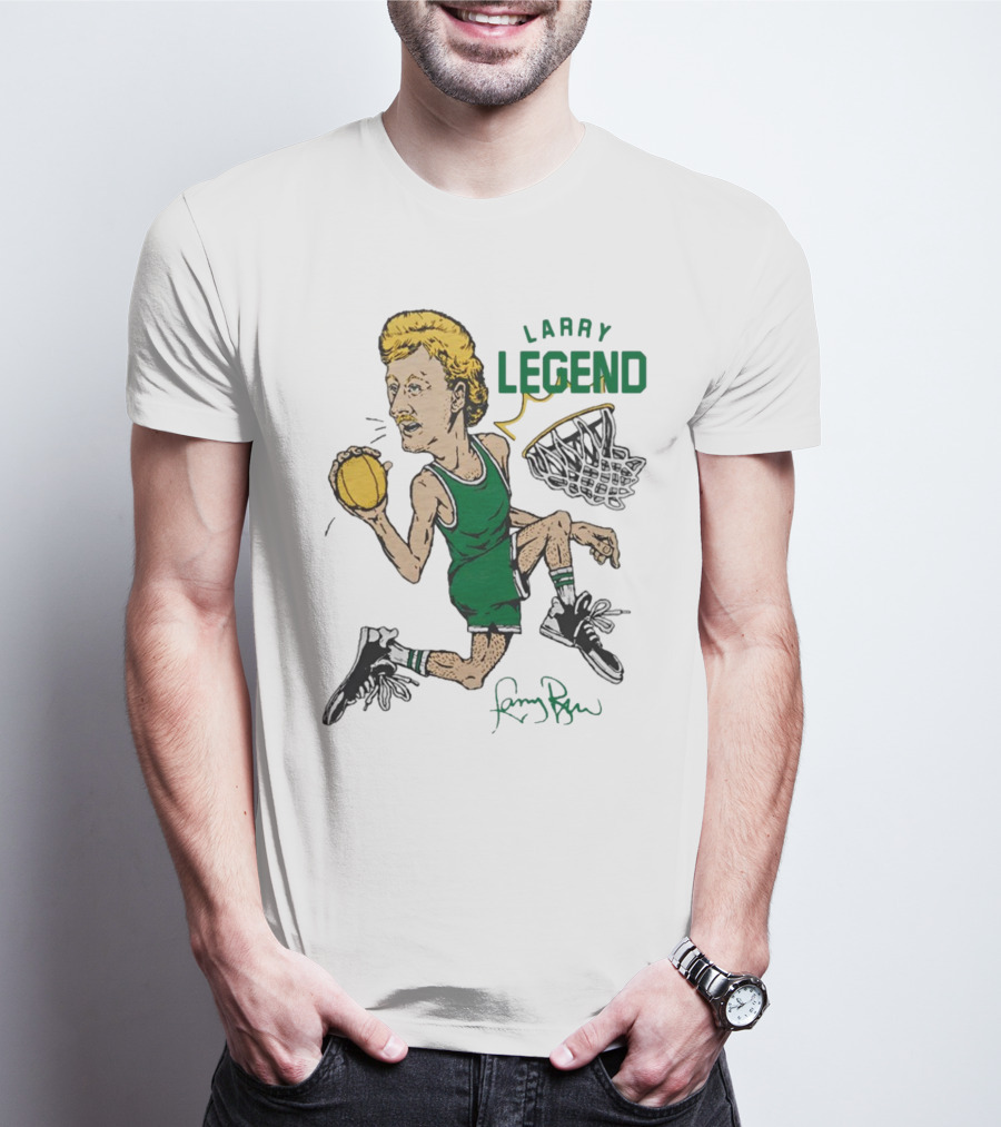 Larry Legend Layup Basketball Icon With Signature T-Shirt