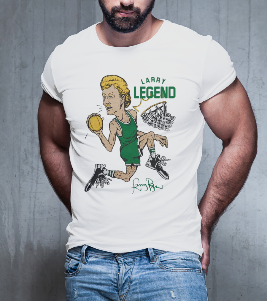 Larry Legend Layup Basketball Icon With Signature T-Shirt