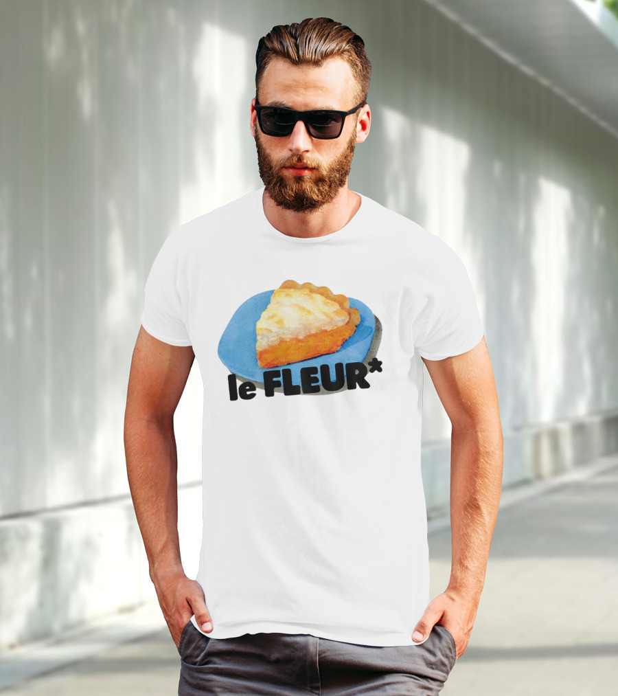 Le Fleur Pie Slice On Blue Plate T-Shirt