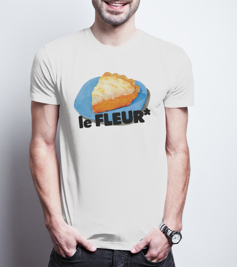 Le Fleur Pie Slice On Blue Plate T-Shirt