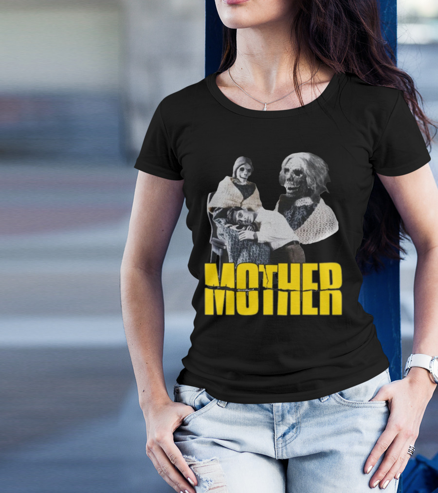 Mother Psycho Skeleton Horror Motif T-Shirt