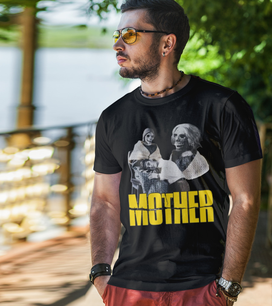 Mother Psycho Skeleton Horror Motif T-Shirt
