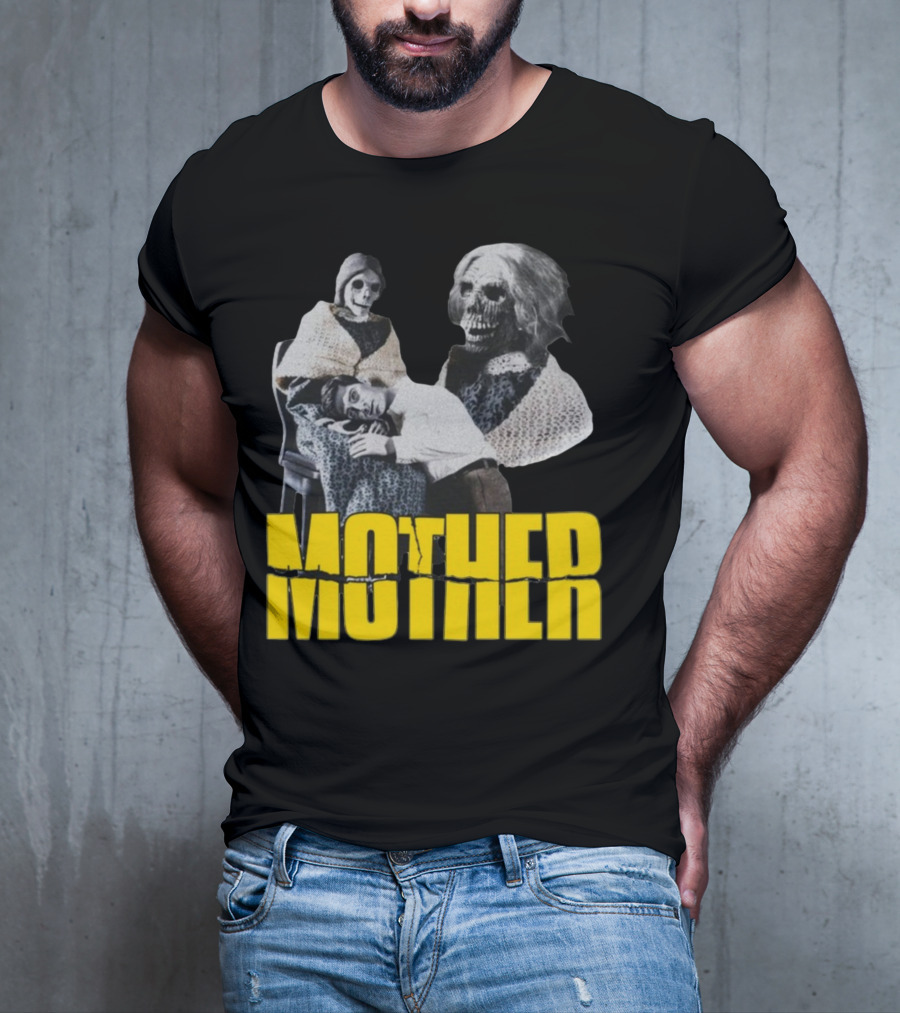 Mother Psycho Skeleton Horror Motif T-Shirt