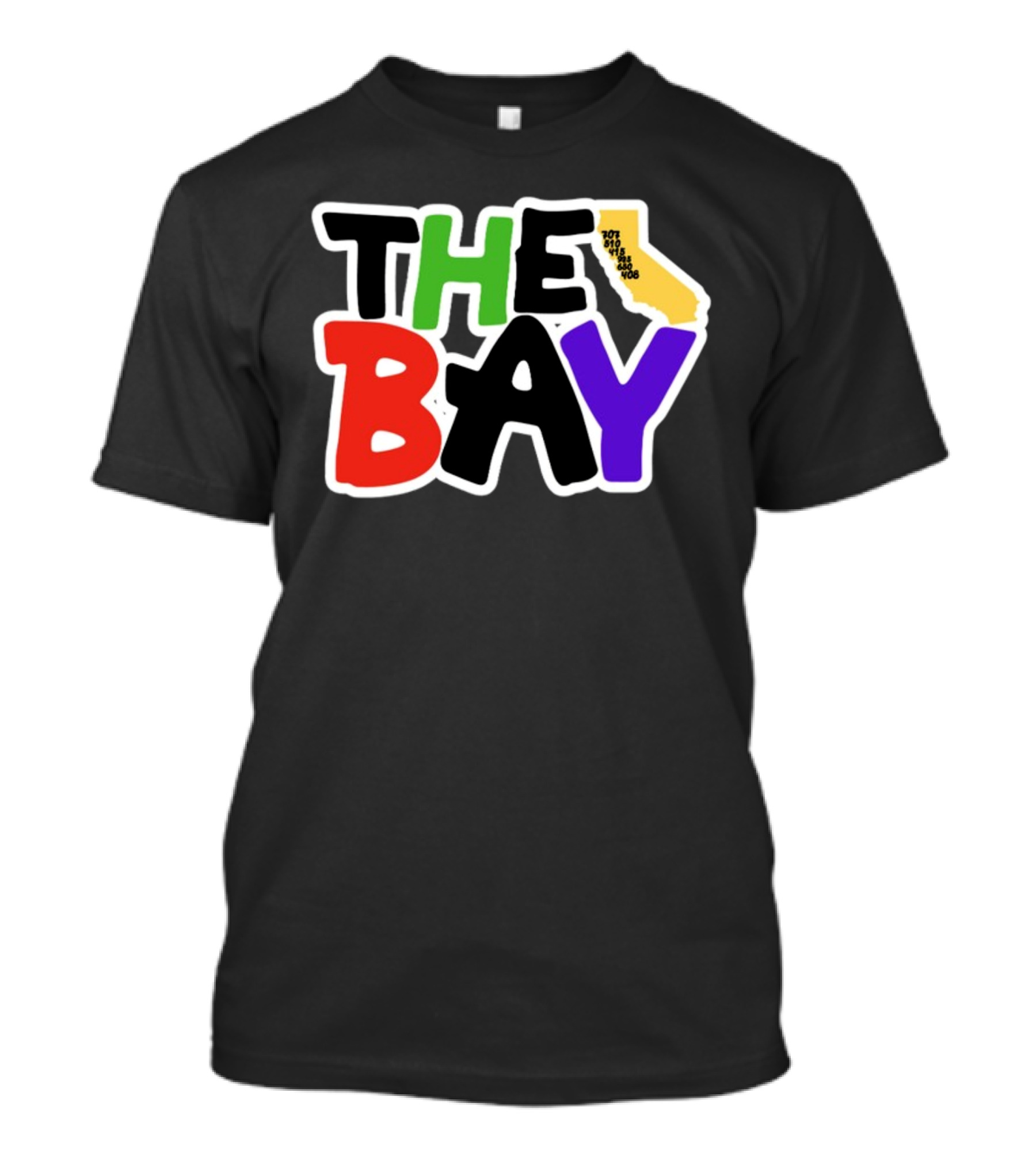 The Bay California Area Codes Colorful T-Shirt