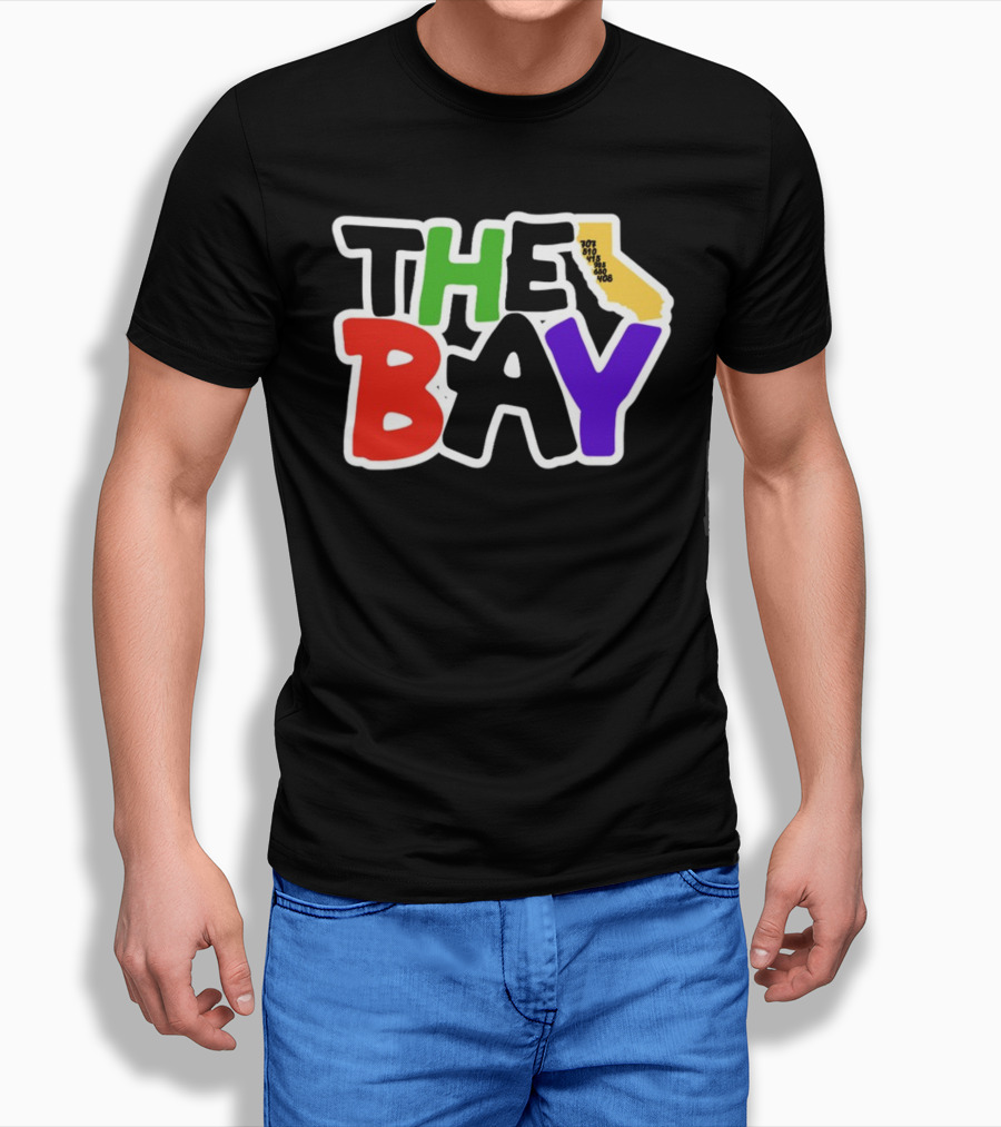 The Bay California Area Codes Colorful T-Shirt