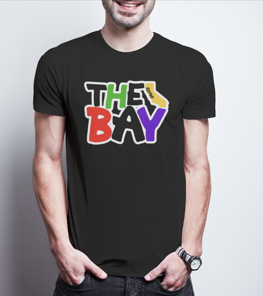 The Bay California Area Codes Colorful T-Shirt