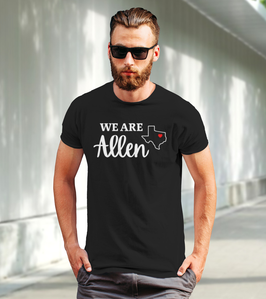 WE ARE ALLEN Texas Heart Map T-Shirt