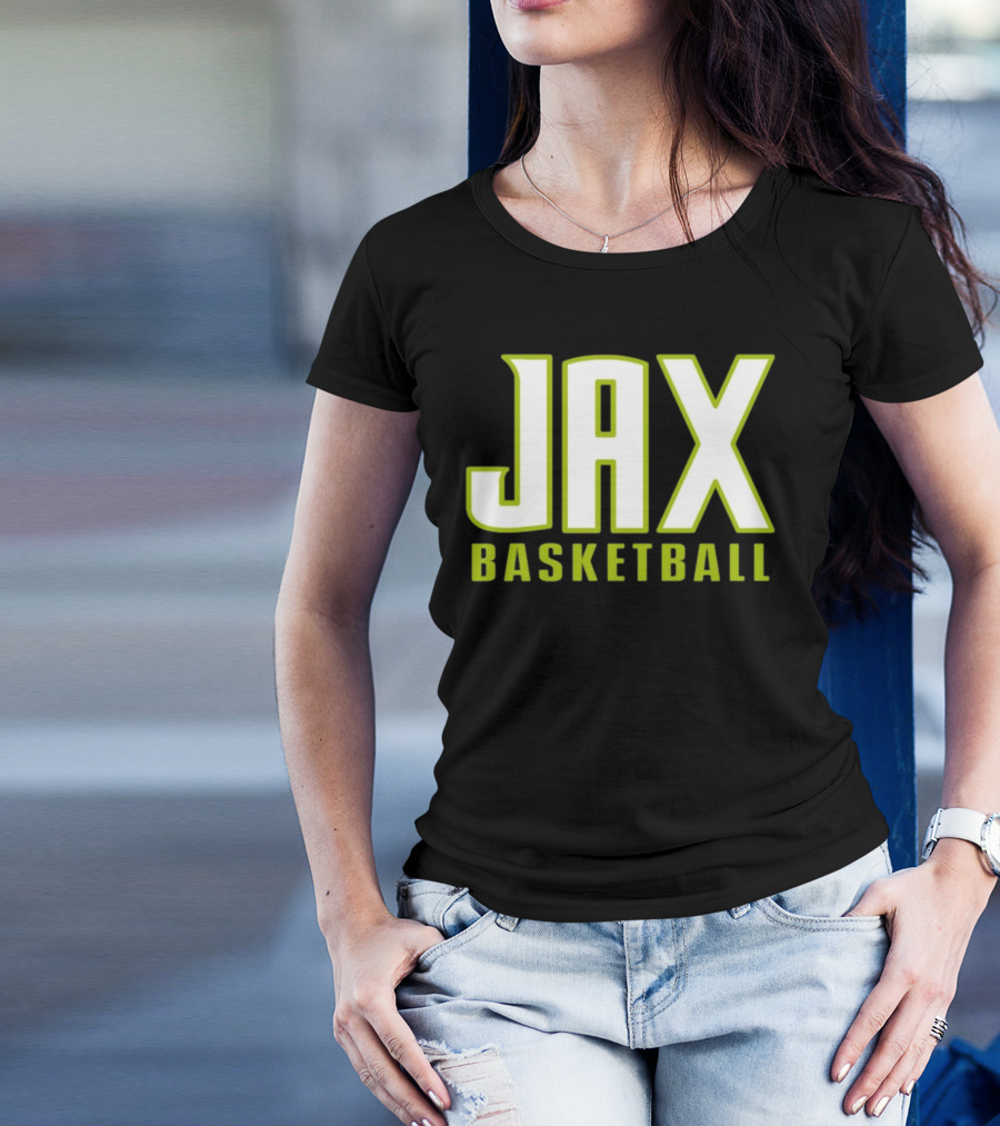 Jax Basketball Bold Neon Typography T-Shirt