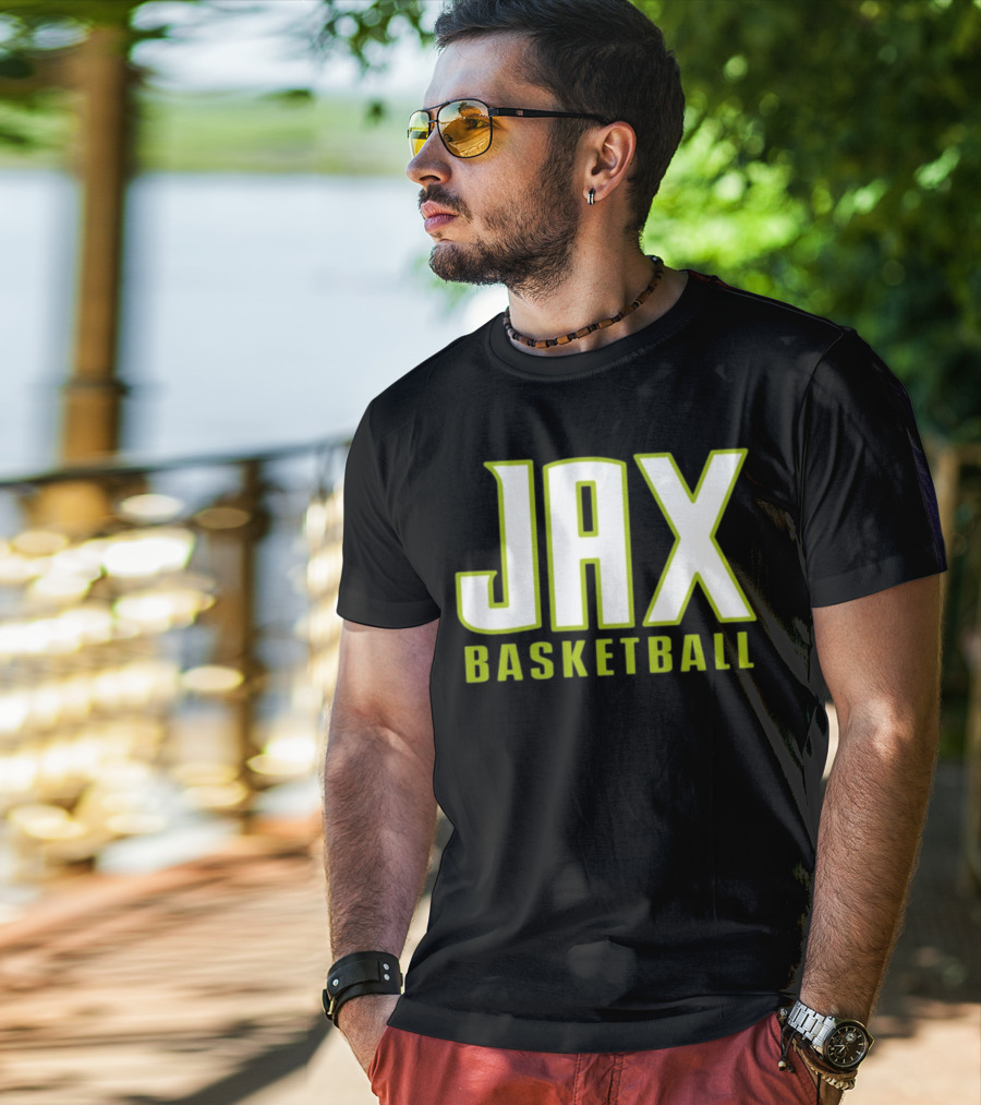 Jax Basketball Bold Neon Typography T-Shirt