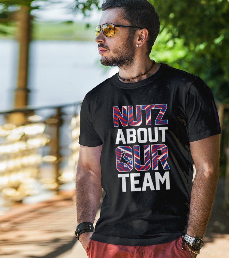 Nutz About Our Team Patriotic Colors Football Fan Enthusiasm T-Shirt