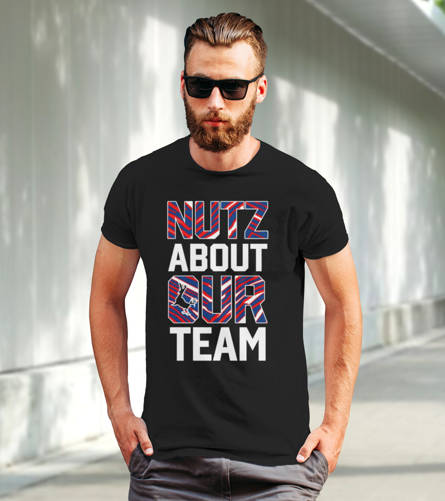Nutz About Our Team Patriotic Colors Football Fan Enthusiasm T-Shirt