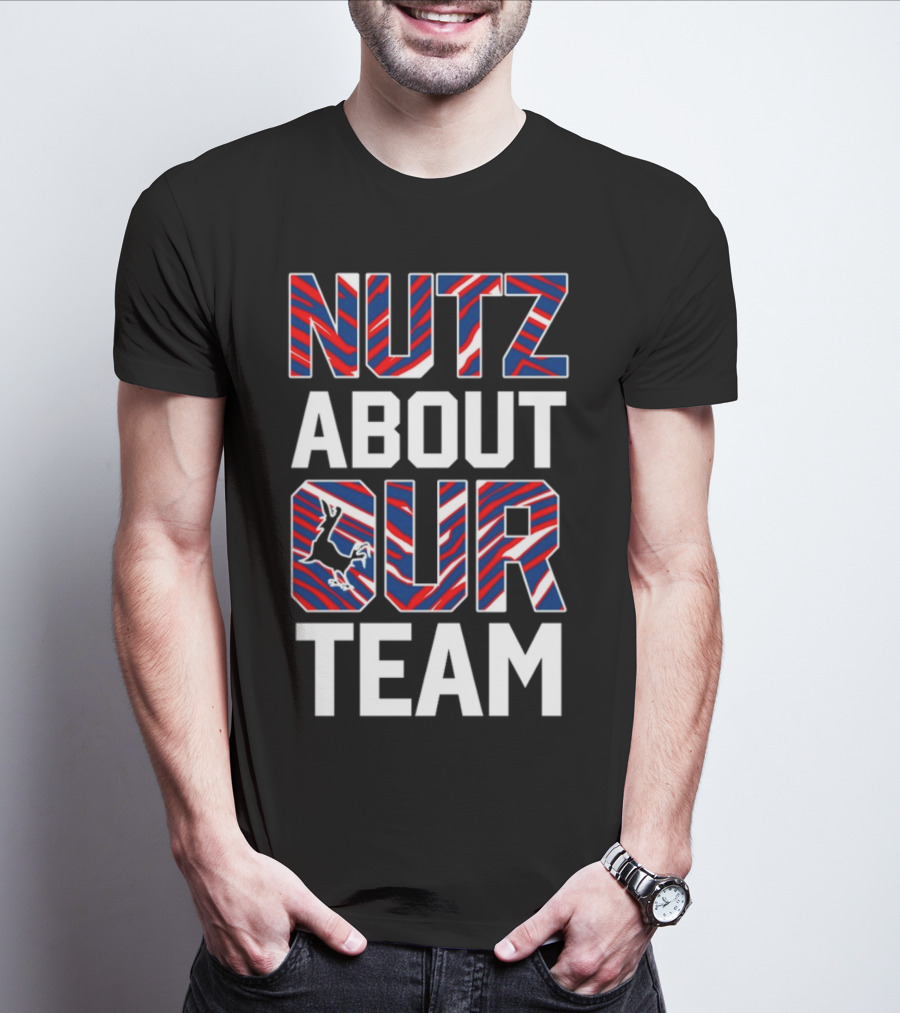 Nutz About Our Team Patriotic Colors Football Fan Enthusiasm T-Shirt
