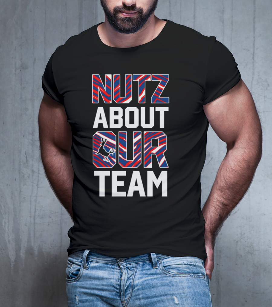 Nutz About Our Team Patriotic Colors Football Fan Enthusiasm T-Shirt