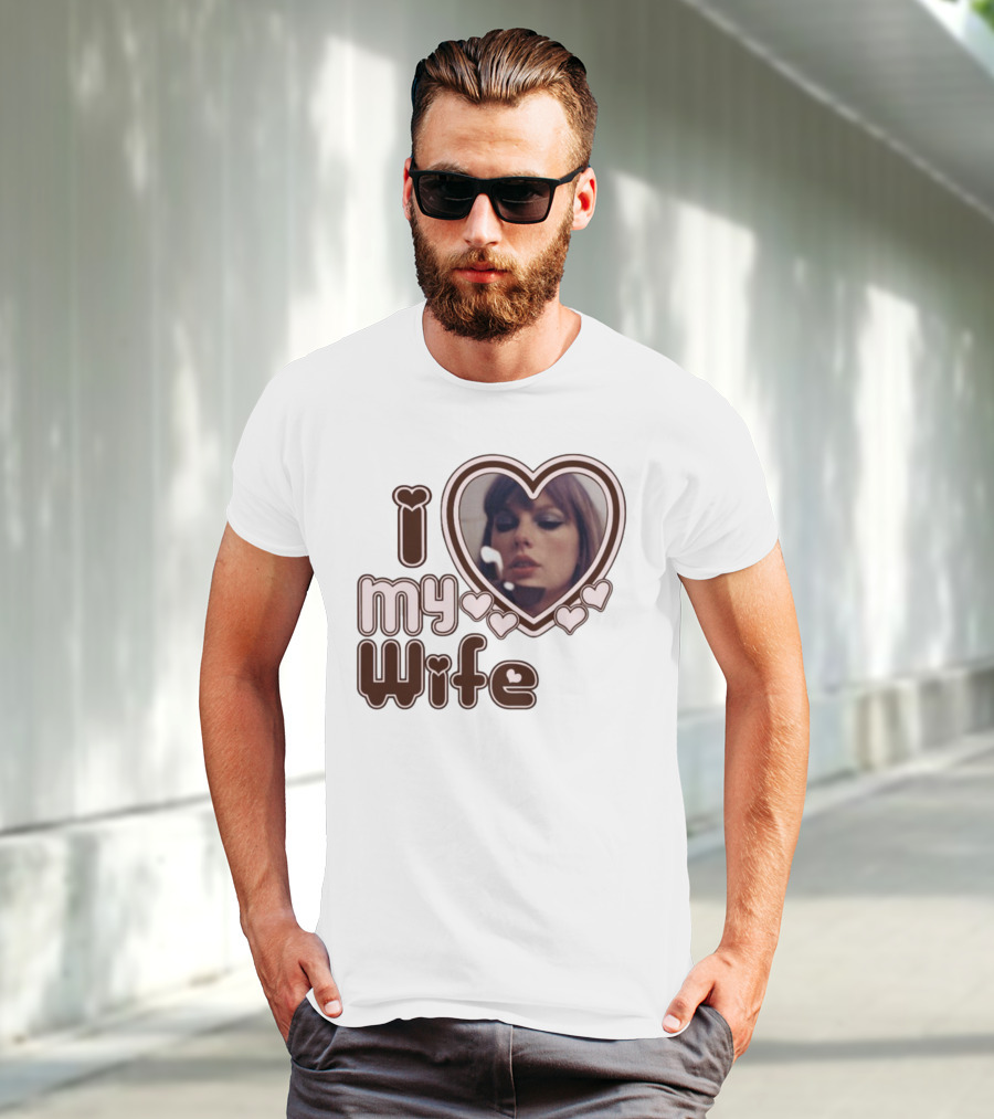 I Love My Wife Taylor Swift Heart Photo T-Shirt