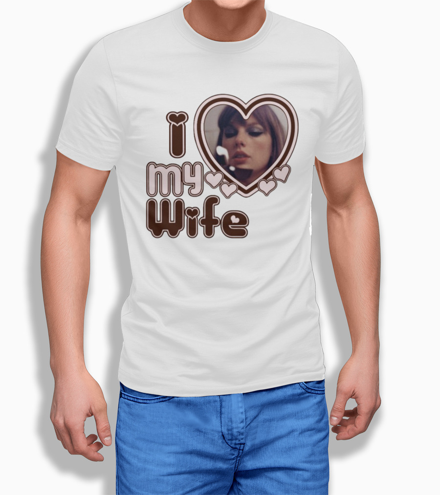 I Love My Wife Taylor Swift Heart Photo T-Shirt