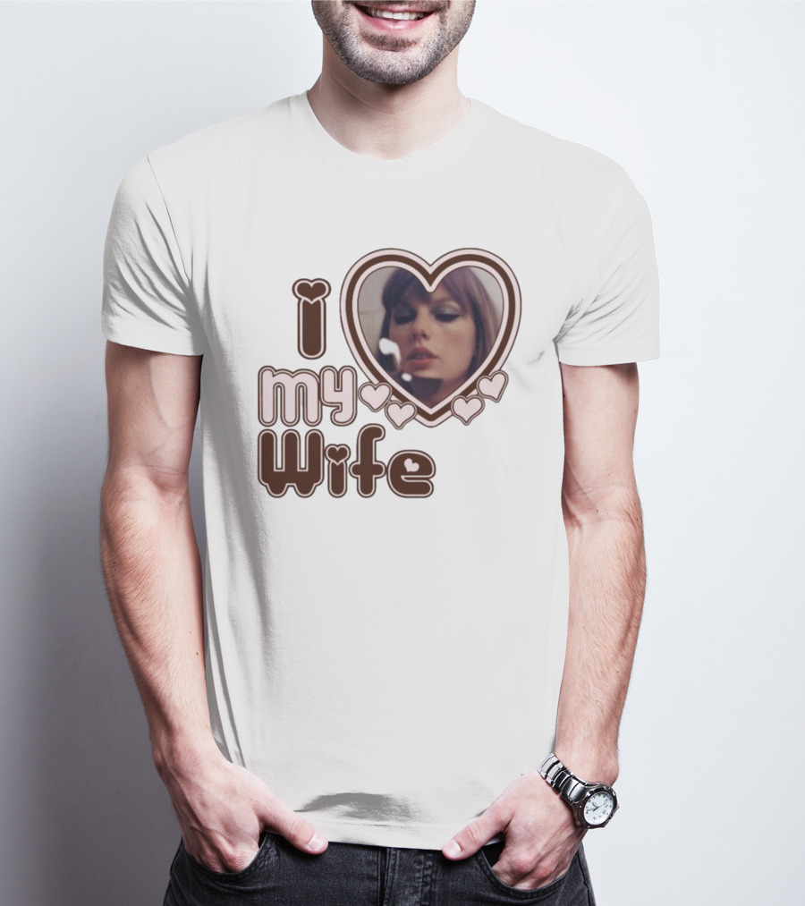 I Love My Wife Taylor Swift Heart Photo T-Shirt