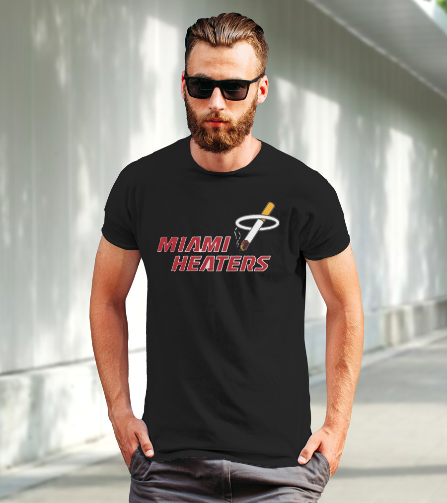 Shitheadsteve Miami Heaters Basketball Parody Smoking Cigarette T-Shirt