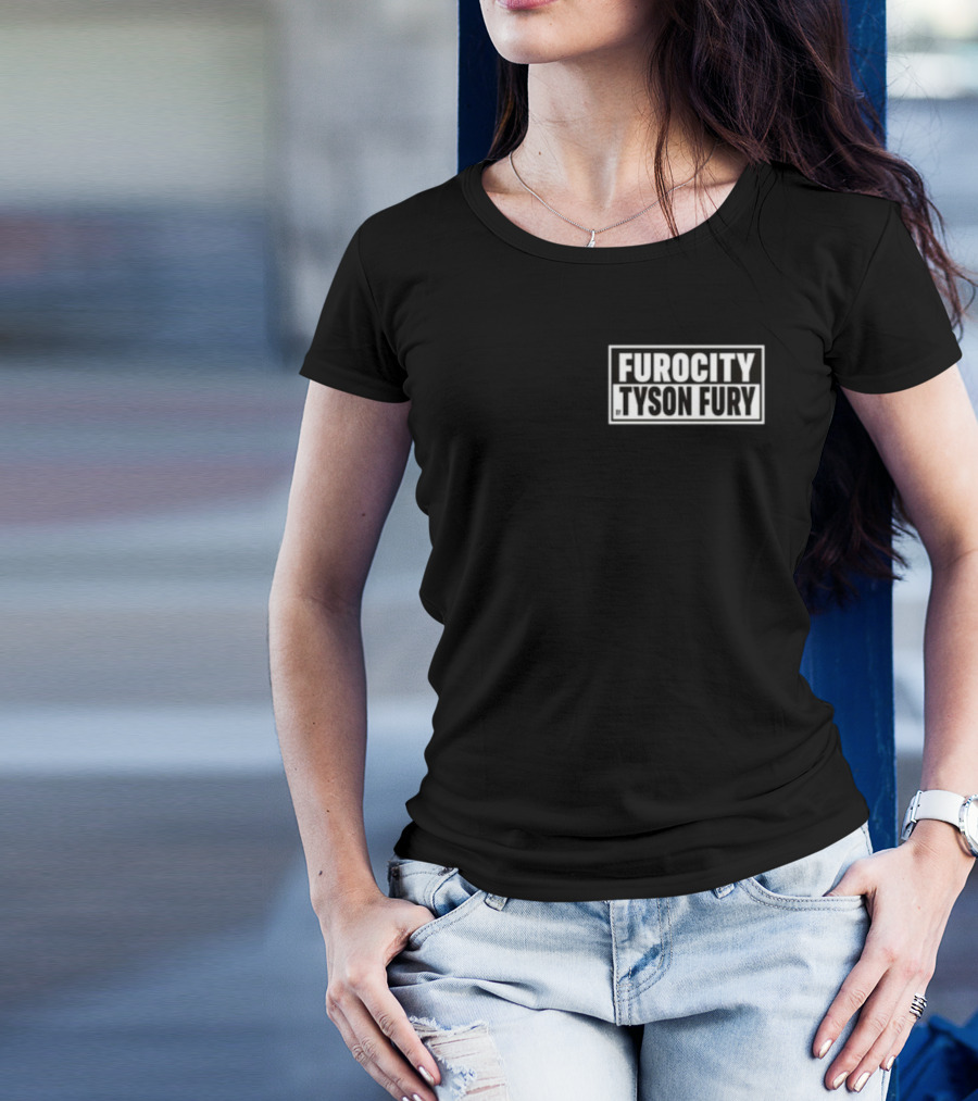 Furocity Tyson Fury Black And White Block Lettering T-Shirt