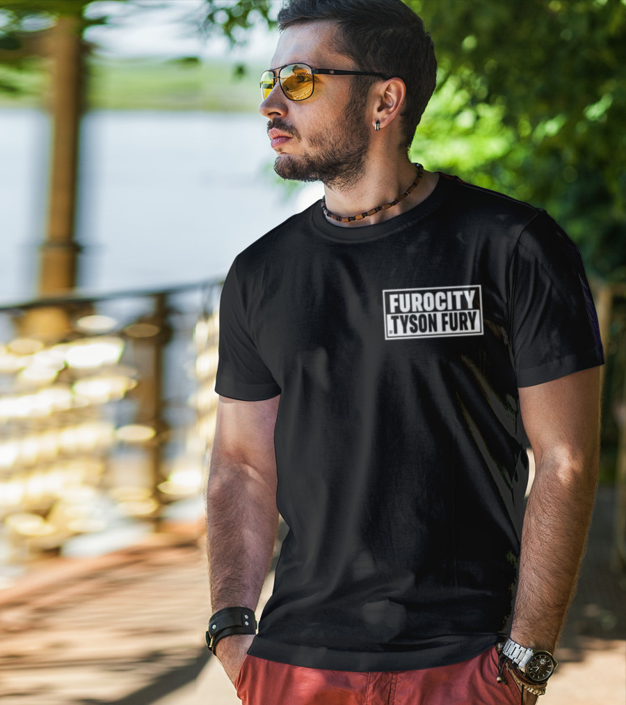 Furocity Tyson Fury Black And White Block Lettering T-Shirt