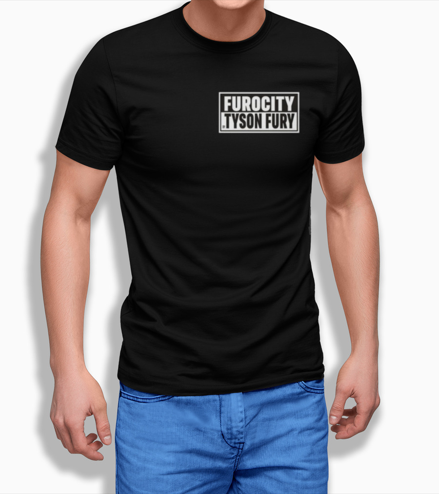 Furocity Tyson Fury Black And White Block Lettering T-Shirt