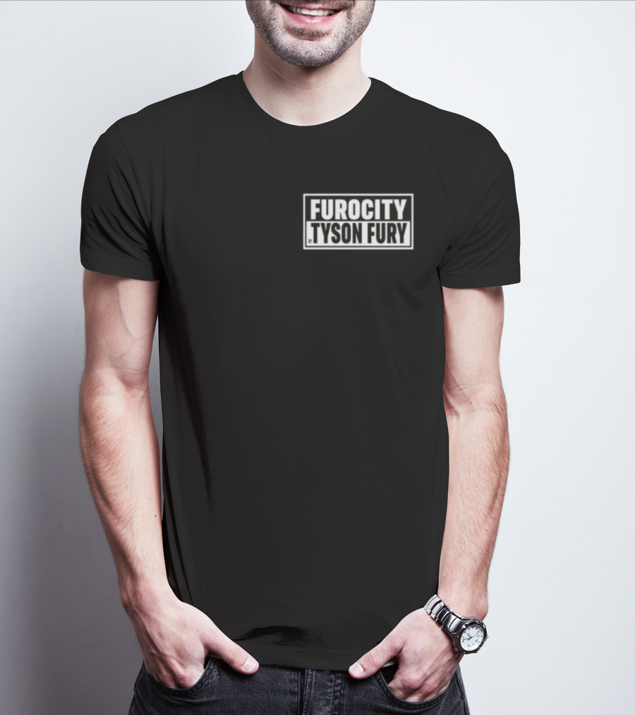Furocity Tyson Fury Black And White Block Lettering T-Shirt