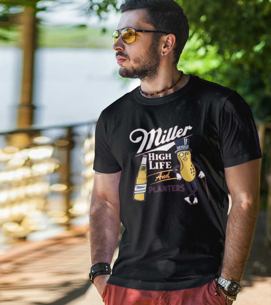 Miller High Life And Planters Mr. Peanut Collaboration T-Shirt