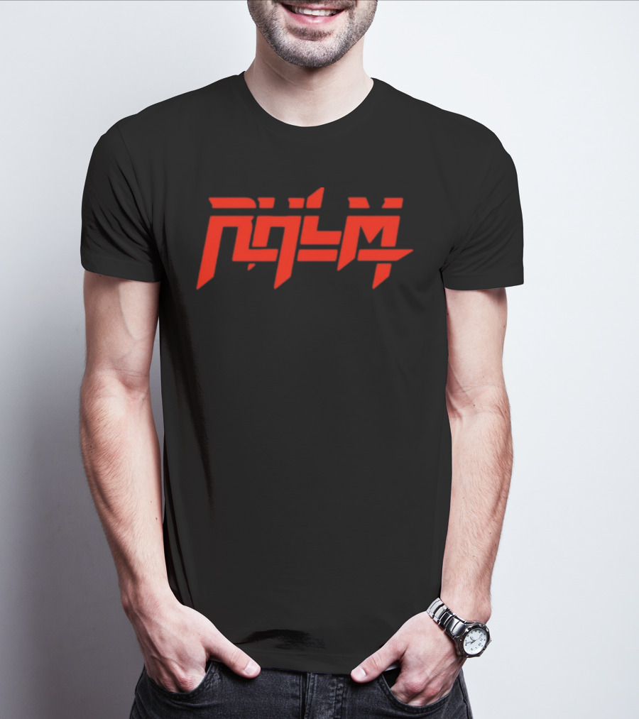 Rhlm Cyberpunk Red Futuristic Typography T-Shirt