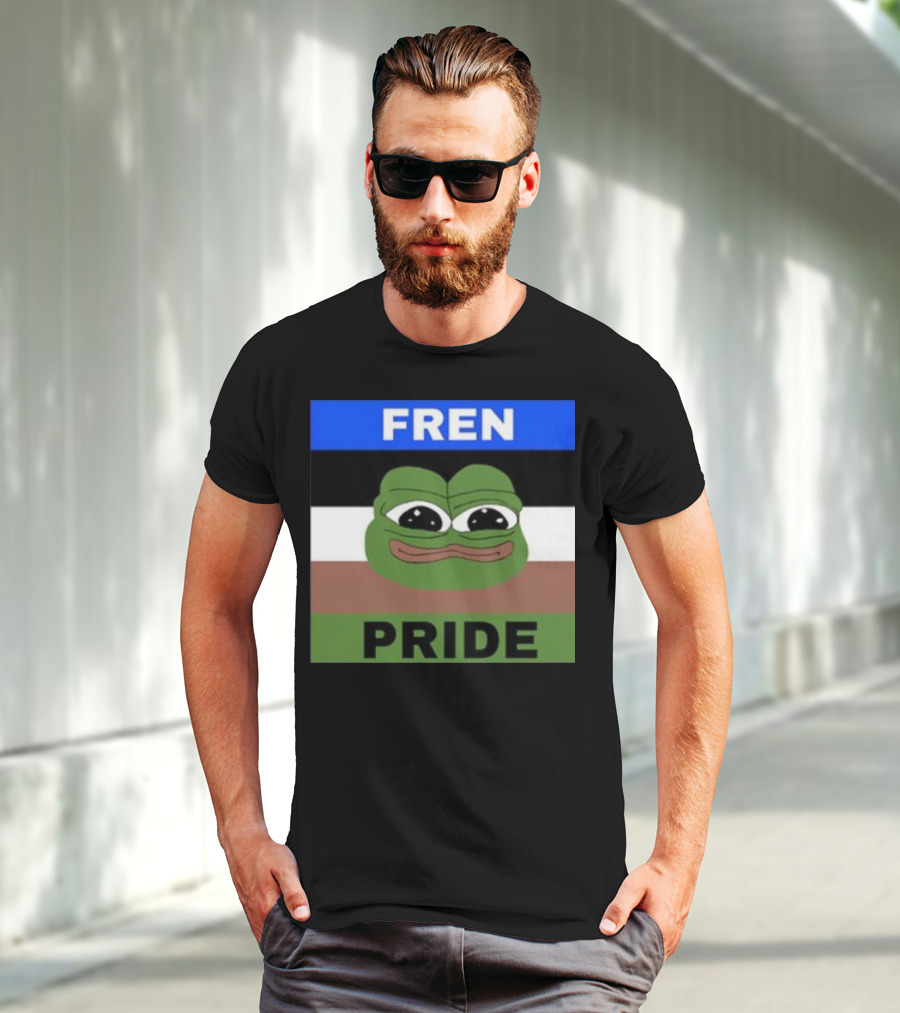 Fren Pride Pepe Flag Image T-Shirt