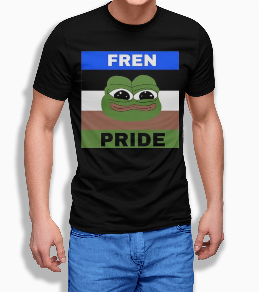 Fren Pride Pepe Flag Image T-Shirt