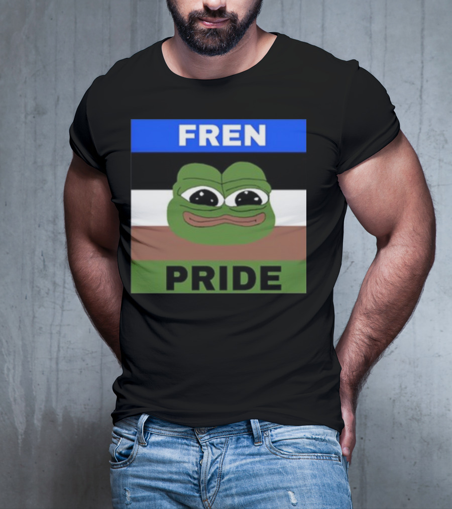 Fren Pride Pepe Flag Image T-Shirt