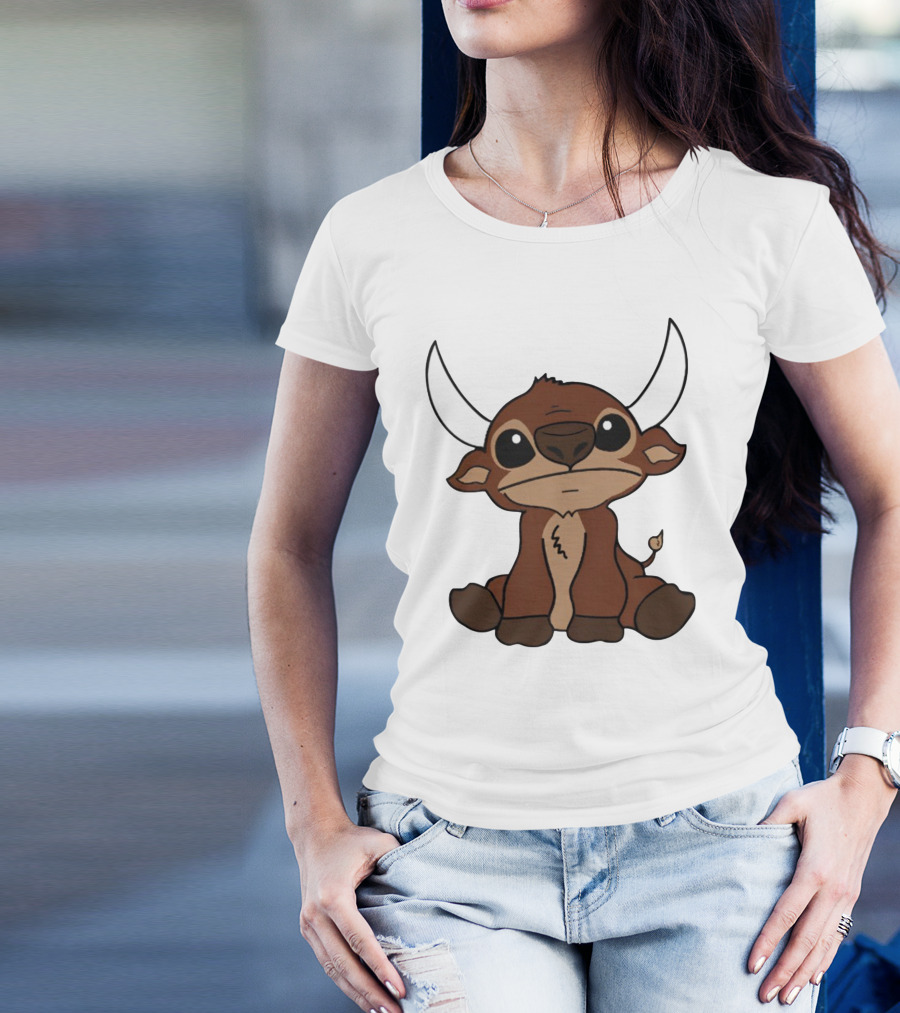 26Shirts Stitch Buffalo Cute Cartoon Buffalo Image T-Shirt