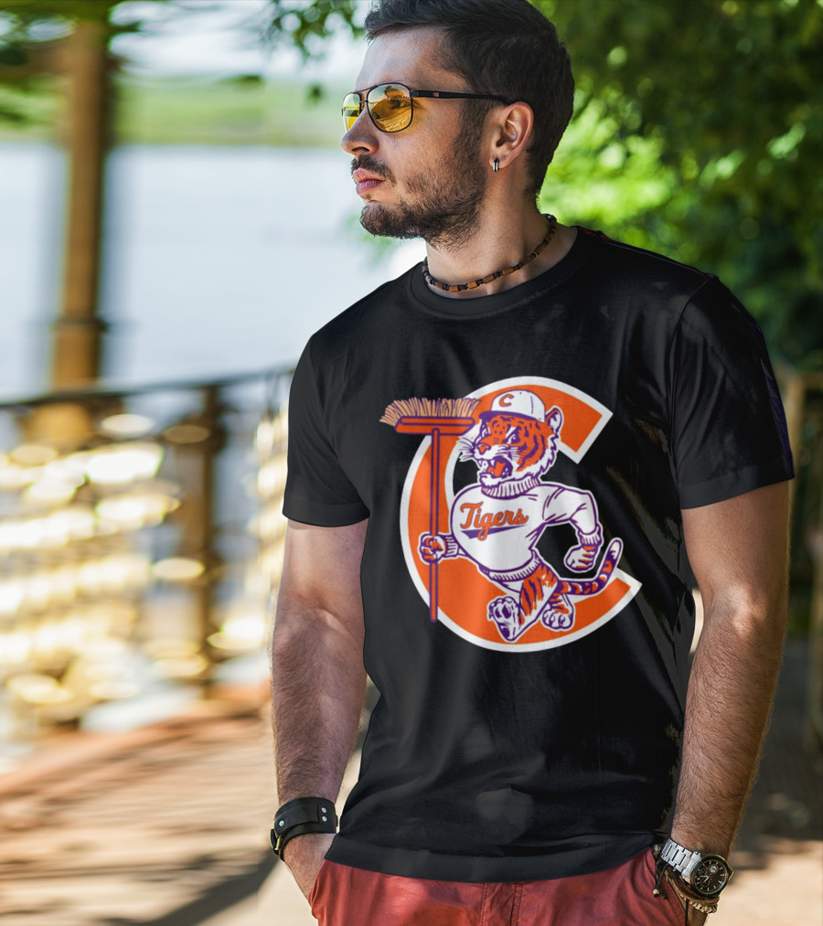 Austin Pendergist Tigers C Letter Mascot With Broom T-Shirt