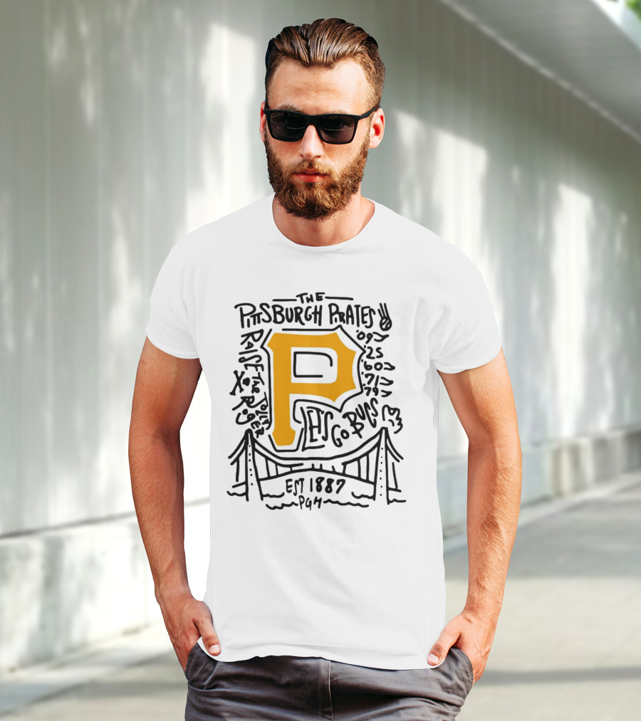 The Pittsburgh Pirates P Let's Go Bucs Est 1887 Pgh Raise The Jolly T-Shirt