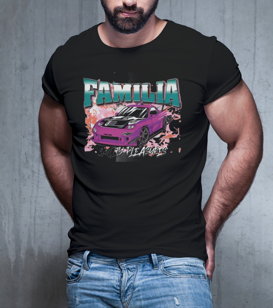 FAMILIA Guilty Pleasures Tryguys Car Explosion T-Shirt