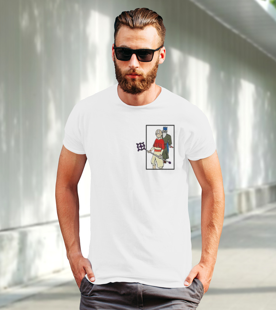 Avatar Aang And Wise Old Man With King Hat And Purple Staff T-Shirt