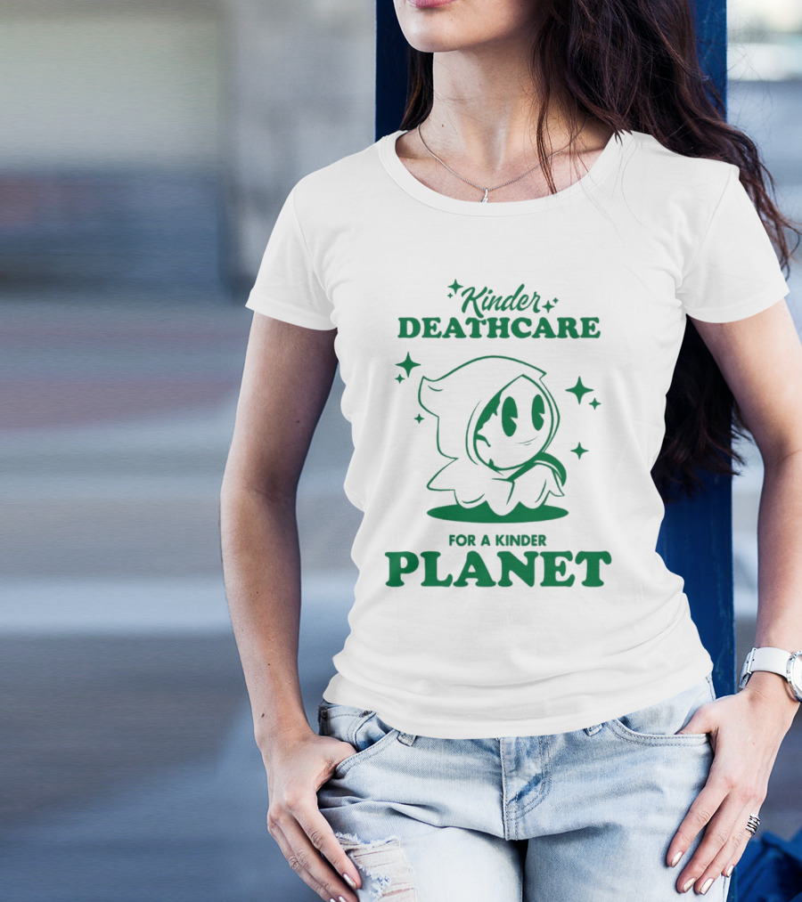 Kinder Deathcare For A Kinder Planet Hoodie Character With Stars T-Shirt