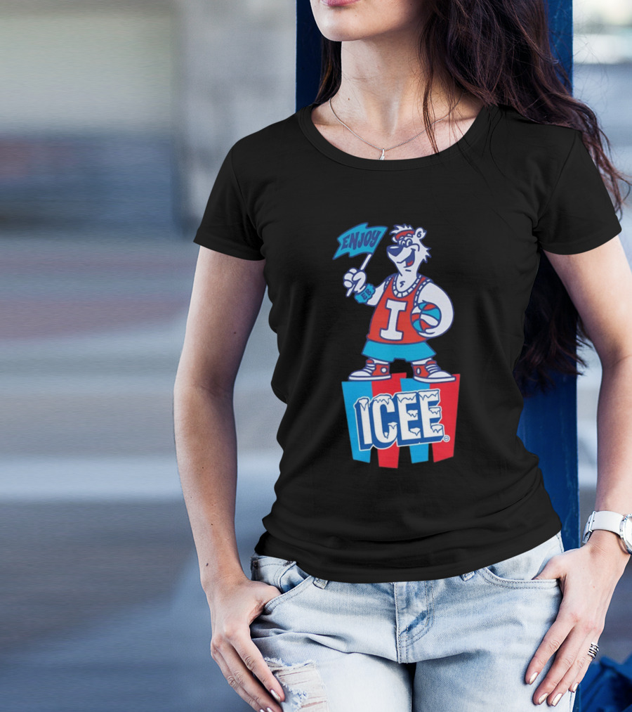 Enjoy Icee Basketball Bear Iconic Frozen Drink Fun T-Shirt