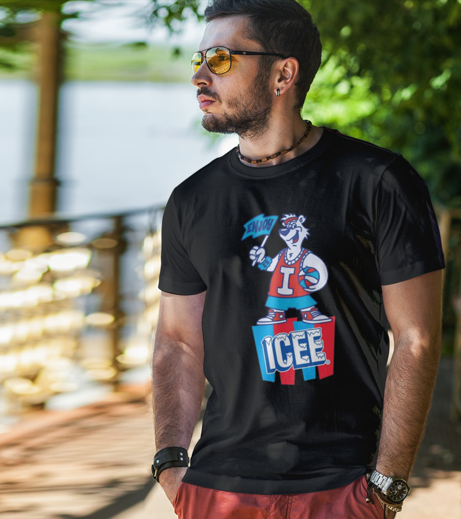 Enjoy Icee Basketball Bear Iconic Frozen Drink Fun T-Shirt