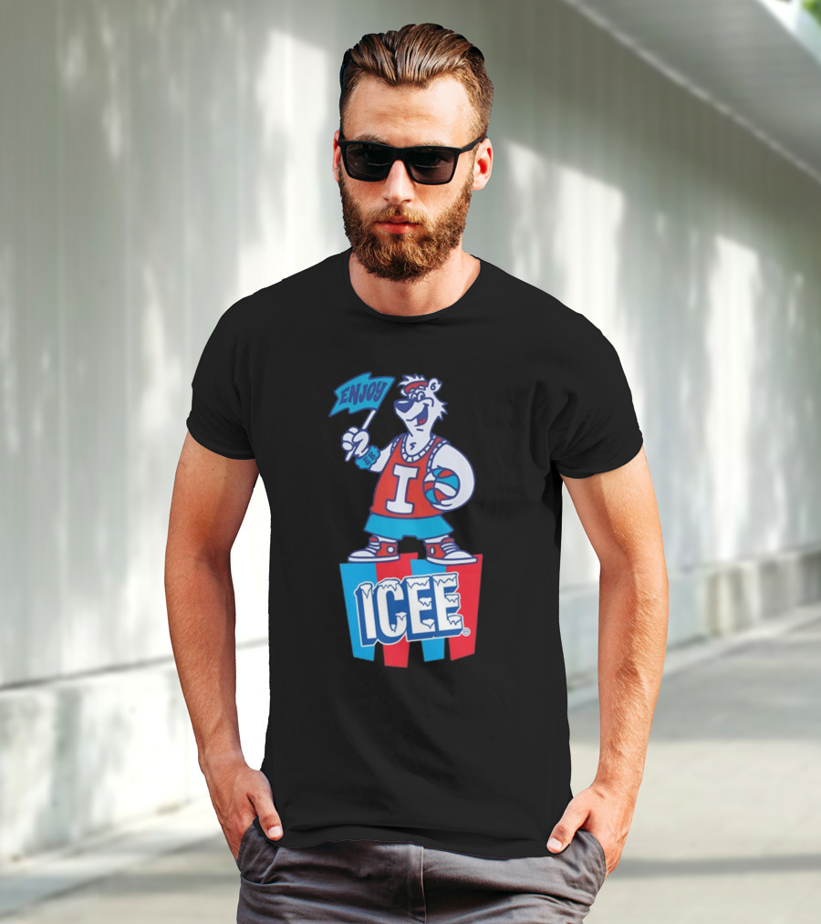 Enjoy Icee Basketball Bear Iconic Frozen Drink Fun T-Shirt