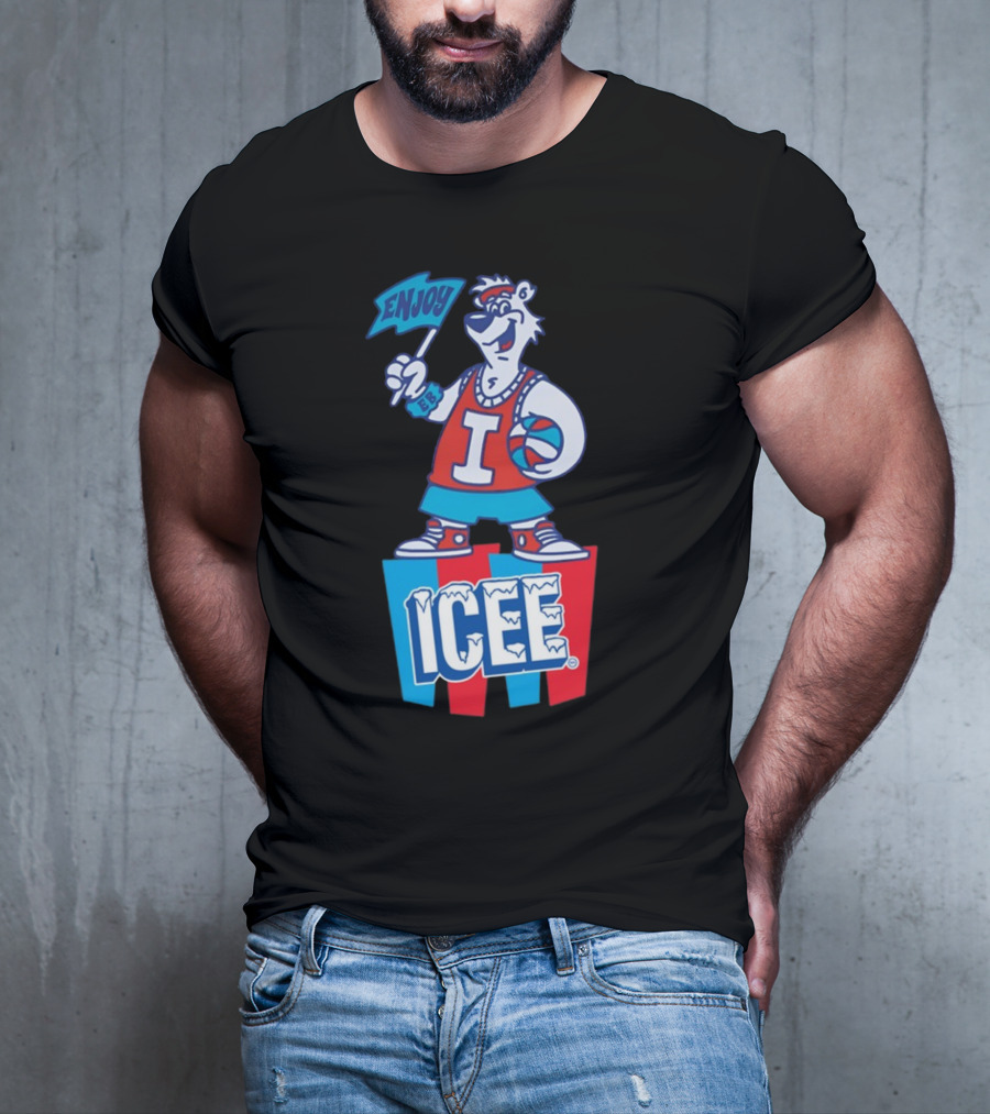 Enjoy Icee Basketball Bear Iconic Frozen Drink Fun T-Shirt