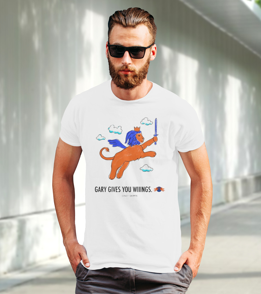 Gary Gives You Wings Flying Lion Sword Clouds Cincy T-Shirt