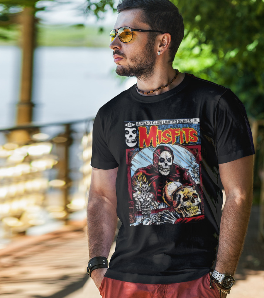 Misfits A Fiend Club Limited Series Skull And Skeleton Reflection T-Shirt