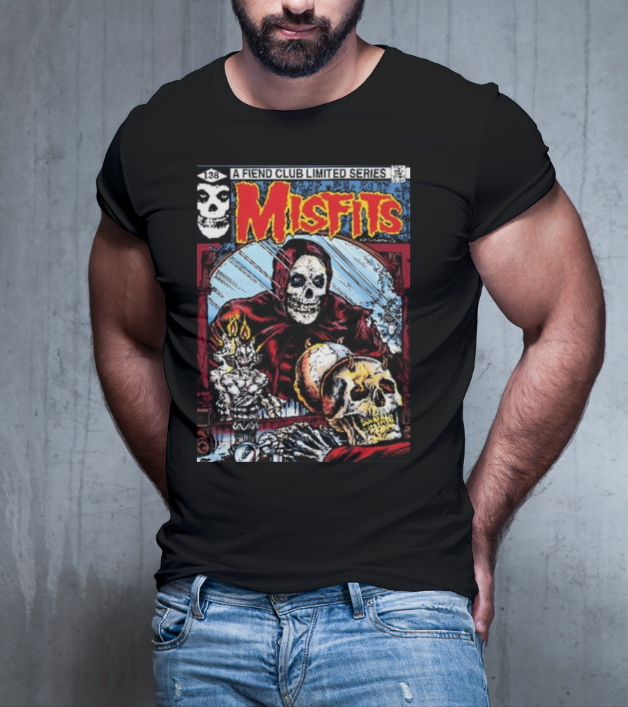 Misfits A Fiend Club Limited Series Skull And Skeleton Reflection T-Shirt