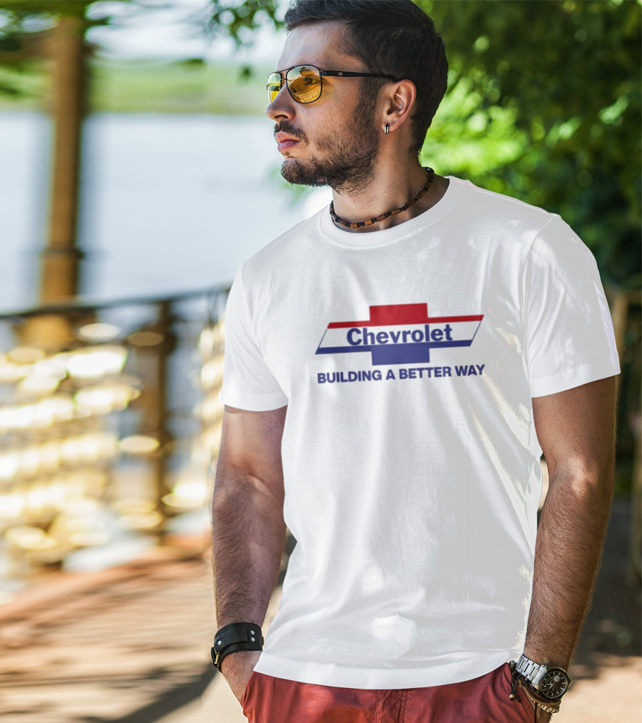 Chevrolet Building A Better Way Classic Bowtie Red White And Blue T-Shirt